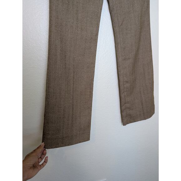 Calvin Klein Women Wool Herringbone Tweed Brown Trouser Pants Size 4 Acadamia - Picture 9 of 11